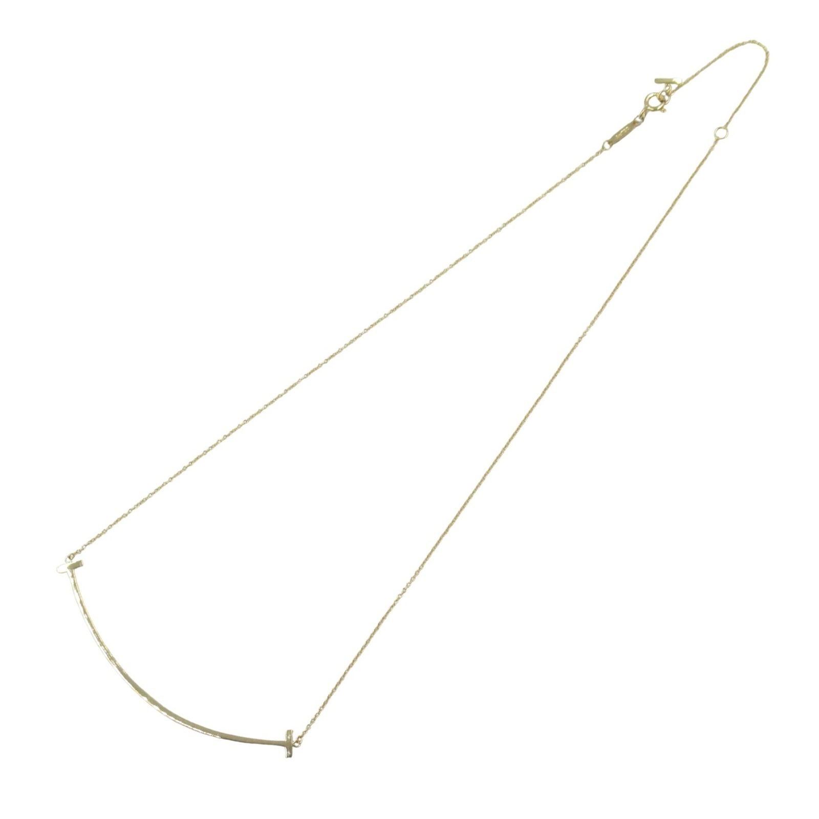 Yellow Gold T Smile Necklace by Tiffany & Co 40.5cm to 45.5cm (1 of 1)