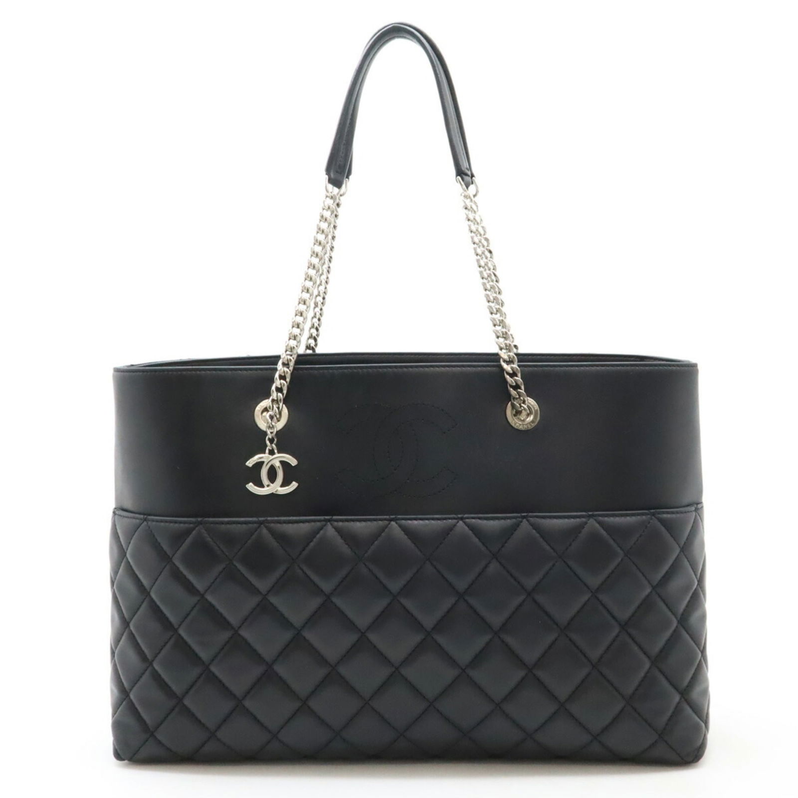 Black Leather Coco Mark Tote by Chanel 25.5cm x 39cm x 11cm (1 of 10)