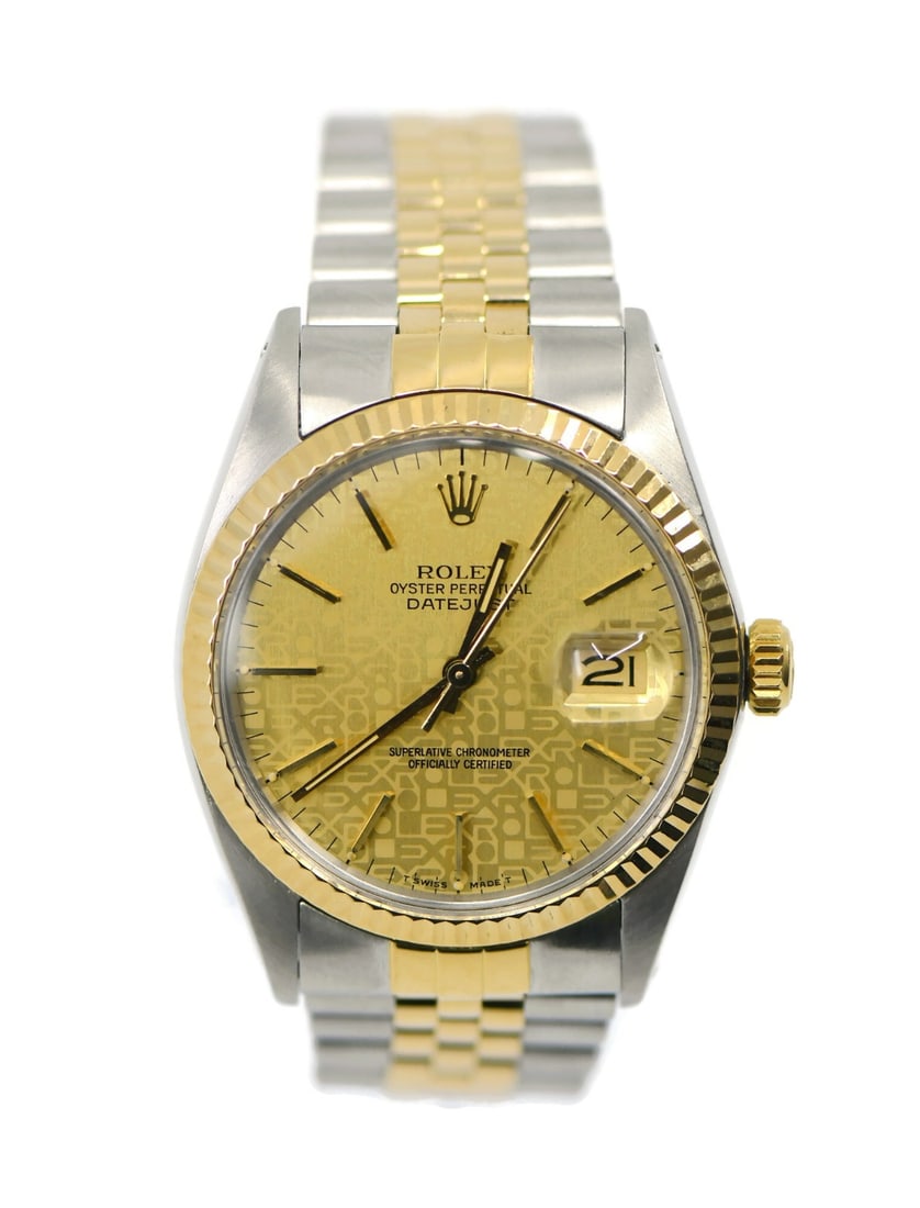 1986 Rolex Datejust Two Tone 16013 Champagne Dial Automatic Wristwatch with Box (1 of 5)