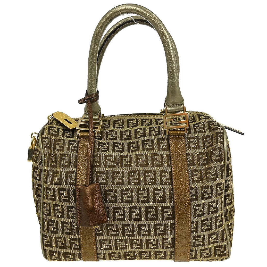 Fendi Zucchino Canvas Beige Medium Handbag 2305/8BL068/ZEB/089: Fendi Zucchino Canvas Beige Medium Handbag 2305/8BL068/ZEB/089 This Fendi Zucchino handbag features a beige canvas exterior with the iconic logo pattern and brown leather top handles. Designed in a me