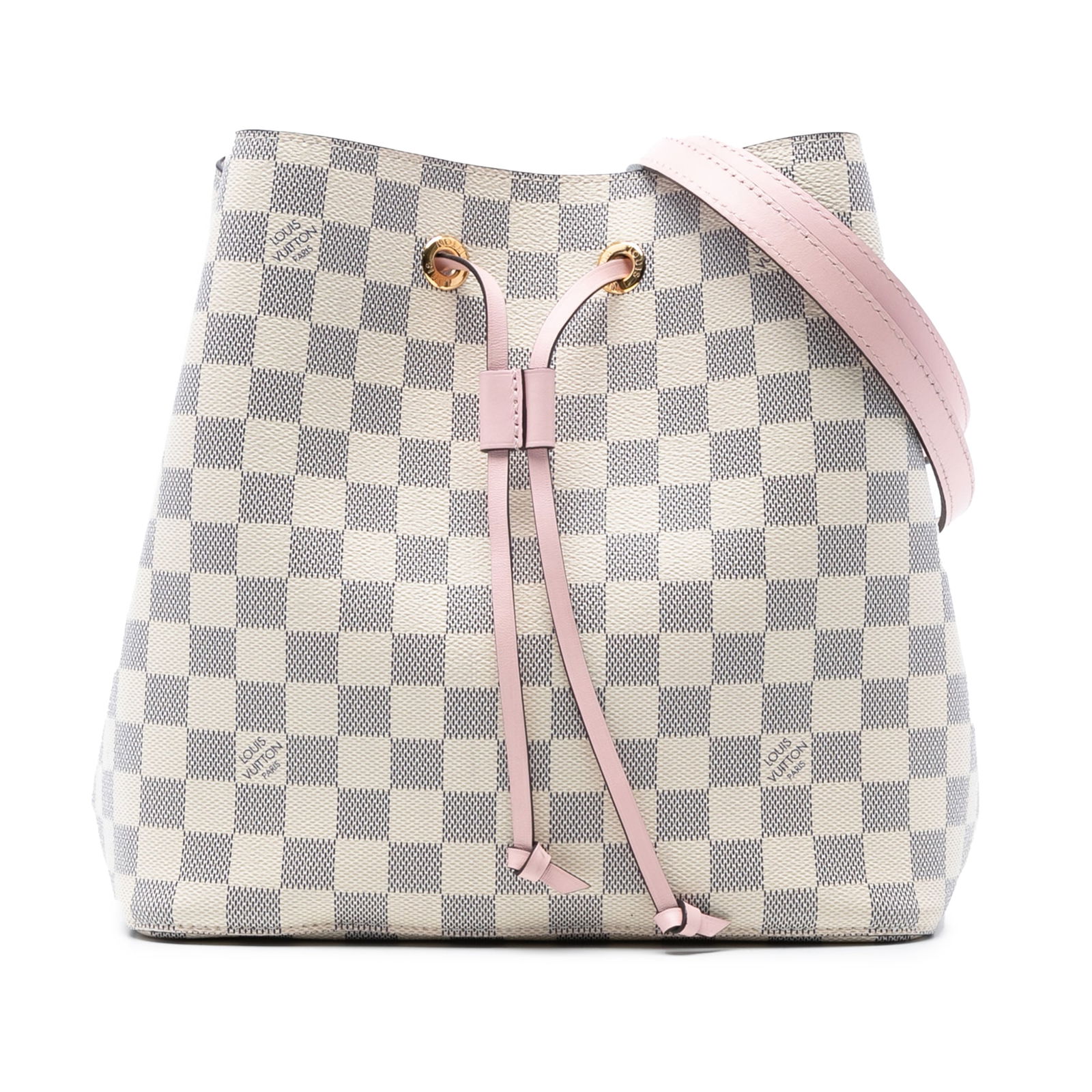 Louis Vuitton Damier Azur Neonoe MM Bag with Drawstring Closure: Louis Vuitton Damier Azur Neonoe MM Bag with Drawstring Closure The Louis Vuitton Damier Azur Neonoe MM is a stylish and versatile bag that combines elegance with practicality. Crafted from durable da