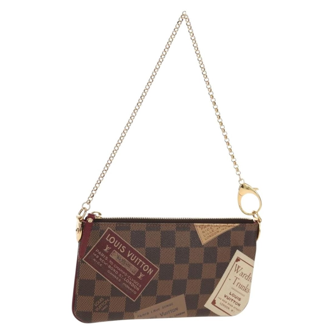 Louis Vuitton Damier Ebene Canvas Mira Pouch N63080 with Dust Bag: Louis Vuitton Damier Ebene Canvas Mira Pouch N63080 with Dust Bag This is a Louis Vuitton Damier Ebene Label Pochette Mira accessory pouch crafted from Damier Ebene canvas. The pouch features a compac