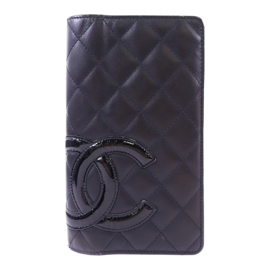 Chanel Cambon Black Calfskin Long Bifold Wallet with Silver Logo (1 of 18)