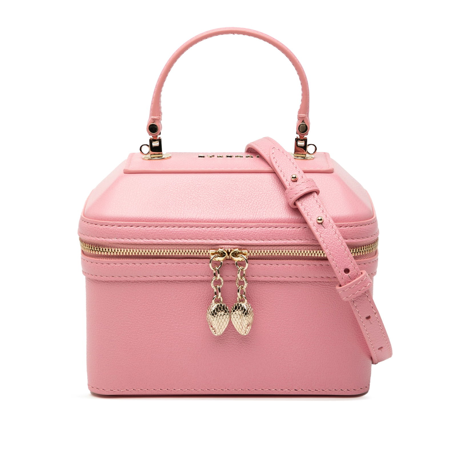 Serpenti Forever Pink Leather Vanity Bag by Bvlgari with Chain Strap (1 of 7)