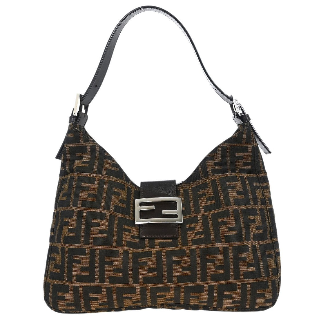 Fendi Zucca Canvas Top Handle Brown Medium Handbag with Adjustable Strap (1 of 10)