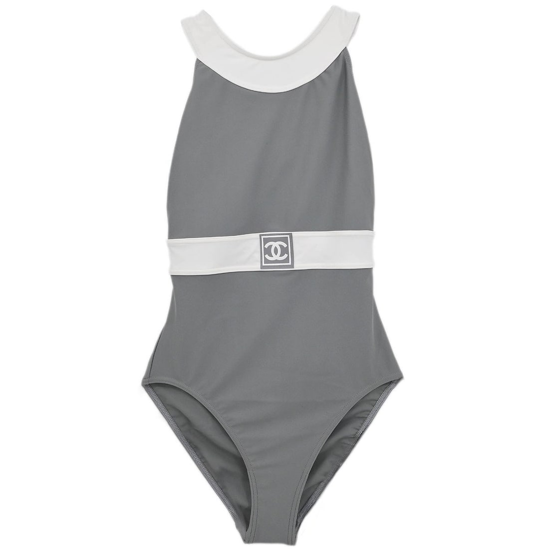 Chanel Sport Line Swimsuit White Gray Size 40 (1 of 10)