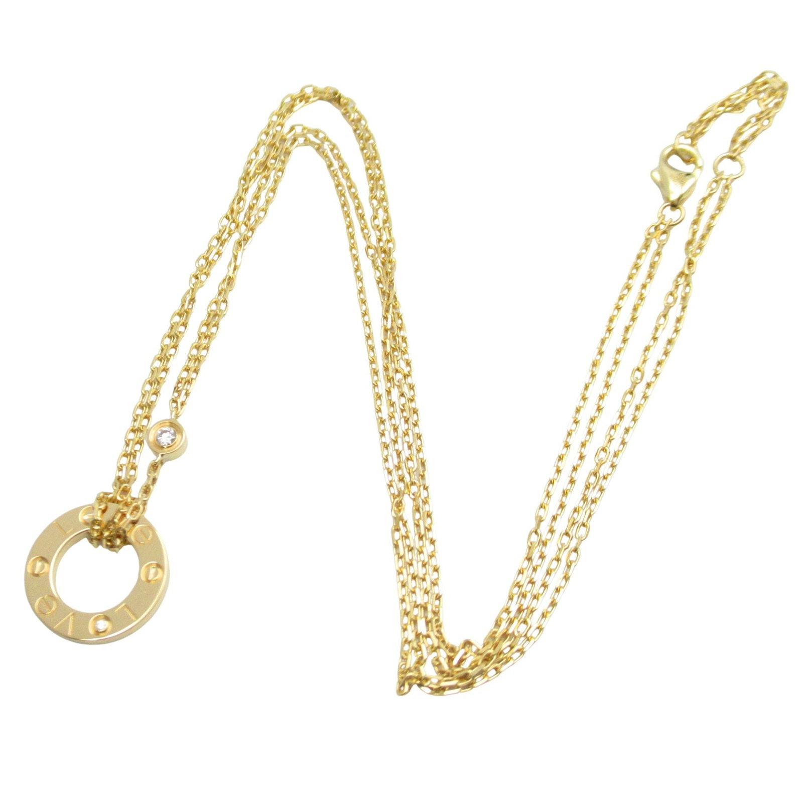 Cartier Love Circle Yellow Gold Pendant Necklace 38-41cm (1 of 1)
