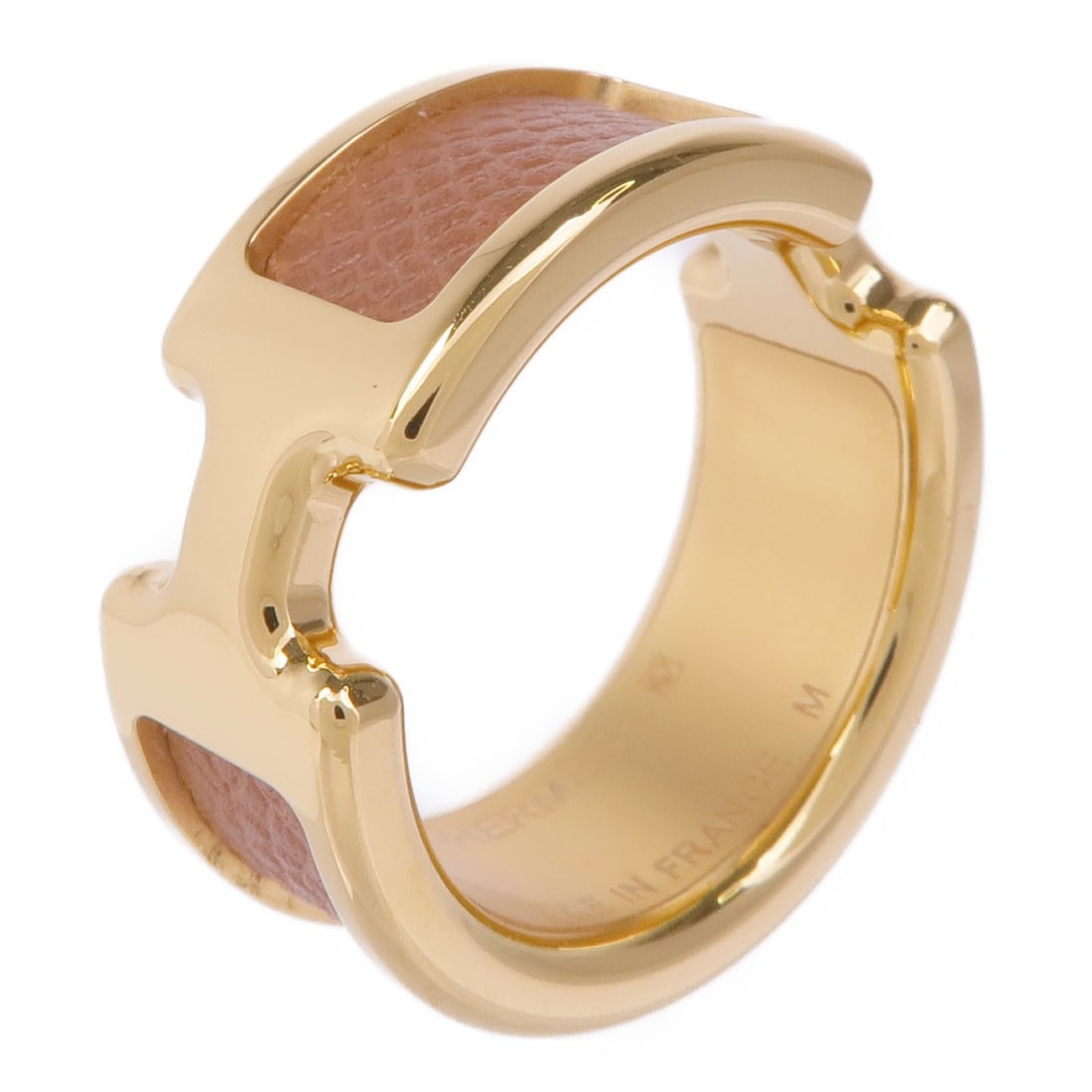HERMES Olympe Ring Epsom Calfskin Leather Brown Gold US 6.5 (1 of 8)
