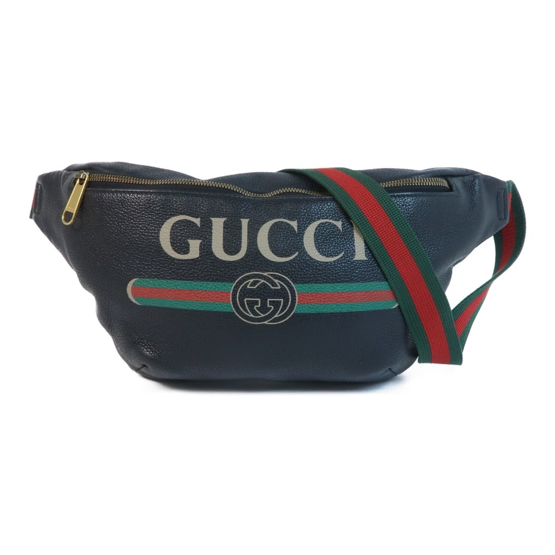 Black Calfskin Gucci GG Waist Bag with Gold Hardware Model 530412 (1 of 17)