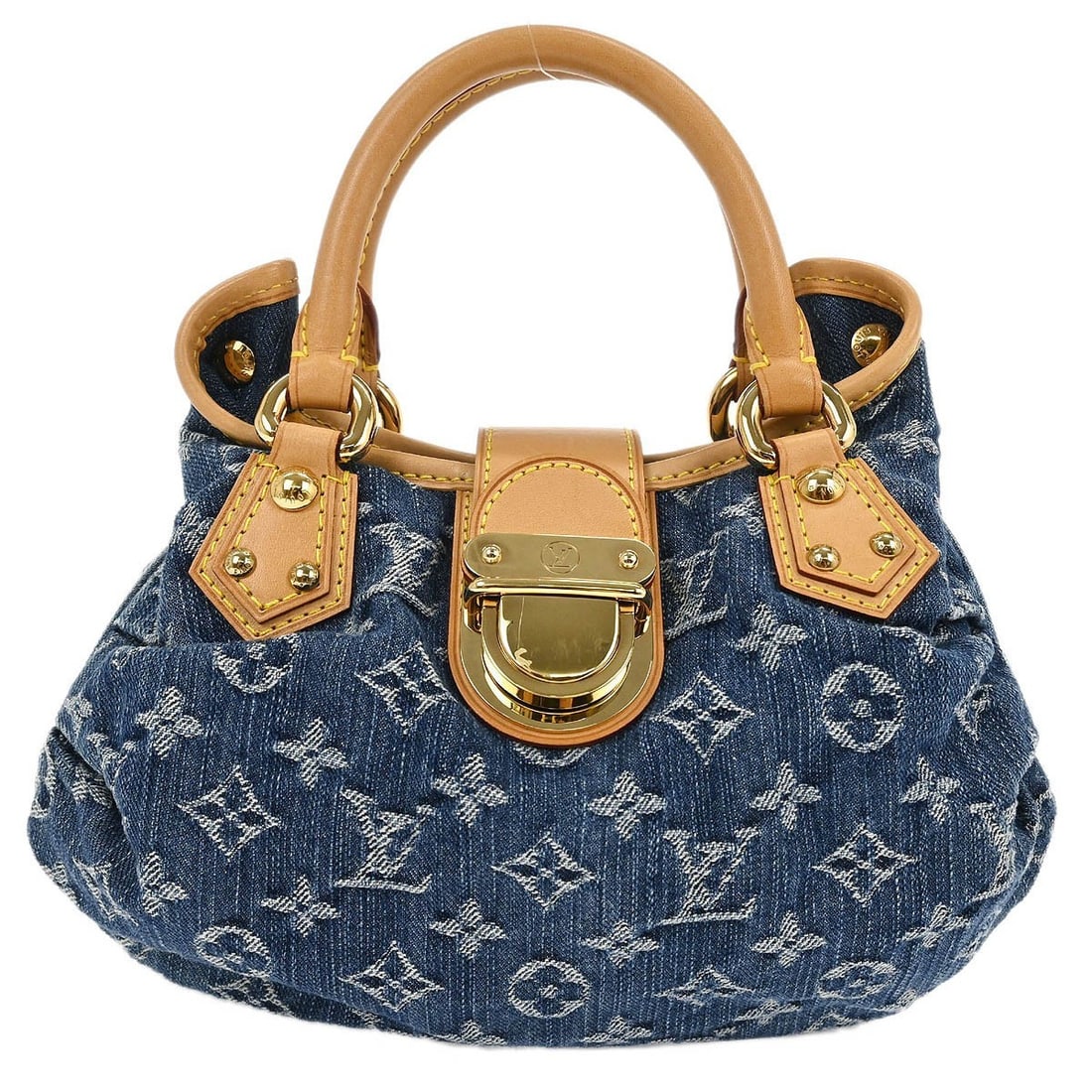 Louis Vuitton Pleaty Handbag Blue Monogram Denim M95020 (1 of 10)