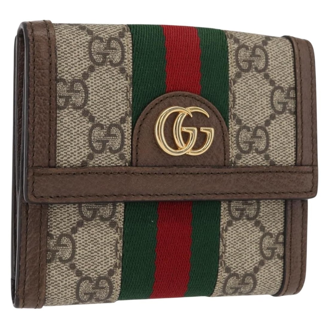 Gucci GG Supreme Sherry Line Beige Red PVC Wallet Model 523173 (1 of 18)