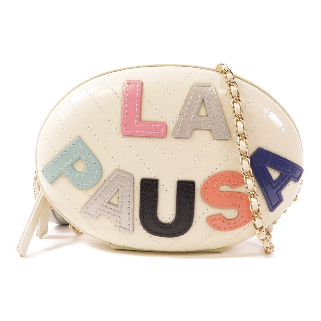 CHANEL CC GHW LA PAUSA White Multicolor Calfskin Shoulder Bag: CHANEL CC GHW LA PAUSA White Multicolor Calfskin Shoulder Bag This exquisite CHANEL CC GHW LA PAUSA Chain Shoulder Bag is crafted from luxurious calfskin leather, featuring a stunning white exterior t