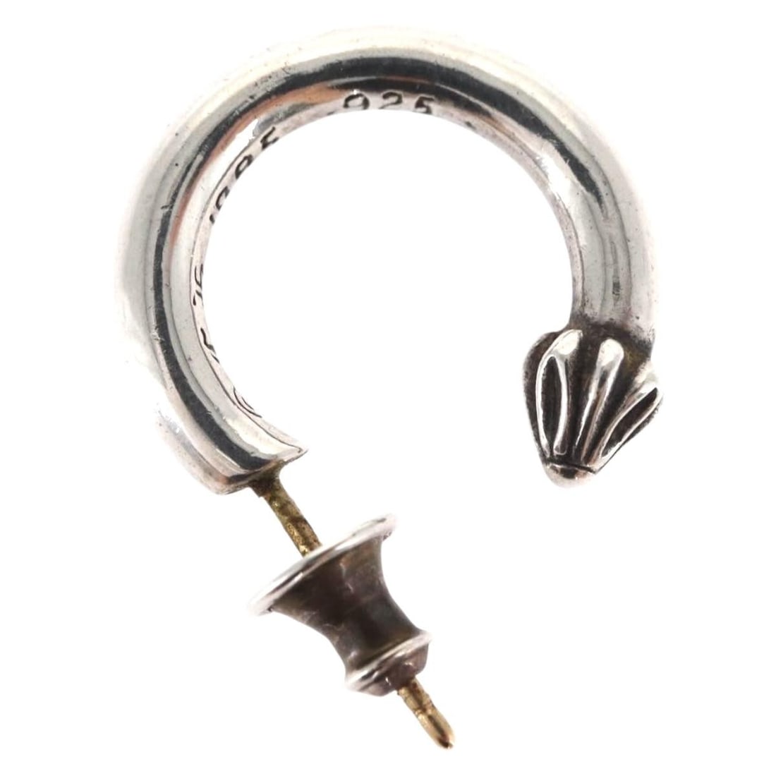 Chrome Hearts Silver Hoop Earrings Ag925 Authentic 20mm (1 of 10)