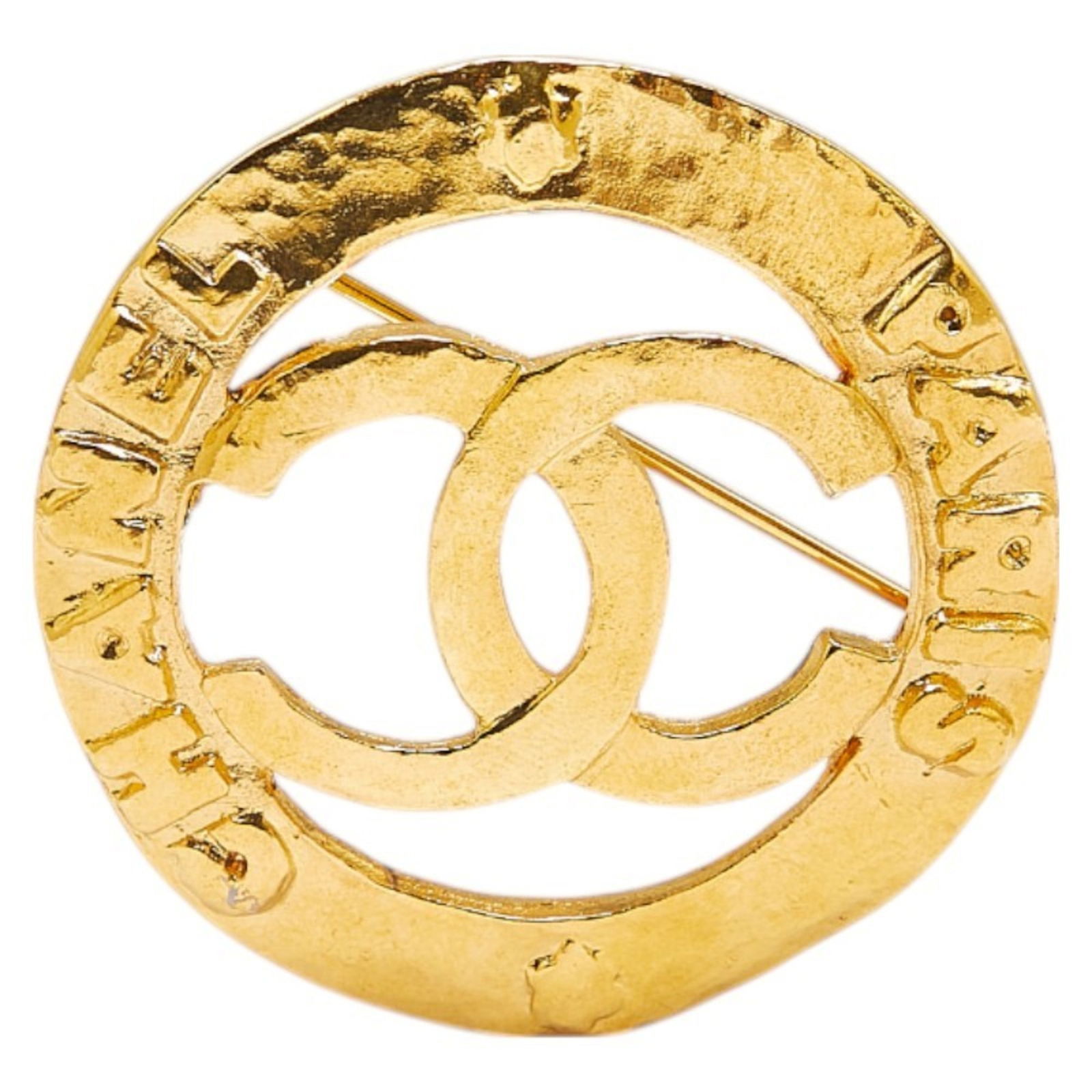Gold Plated Brooch Chanel Coco Mark French Design 3.98cm (1 of 1)