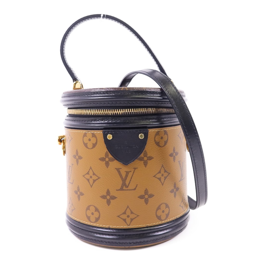 Louis Vuitton Cannes Monogram Reverse Brown Two Way Shoulder Bag M43986: Louis Vuitton Cannes Monogram Reverse Brown Two Way Shoulder Bag M43986 This Louis Vuitton Cannes 2-way shoulder bag features the signature Monogram Reverse pattern in brown and is crafted from PVC co