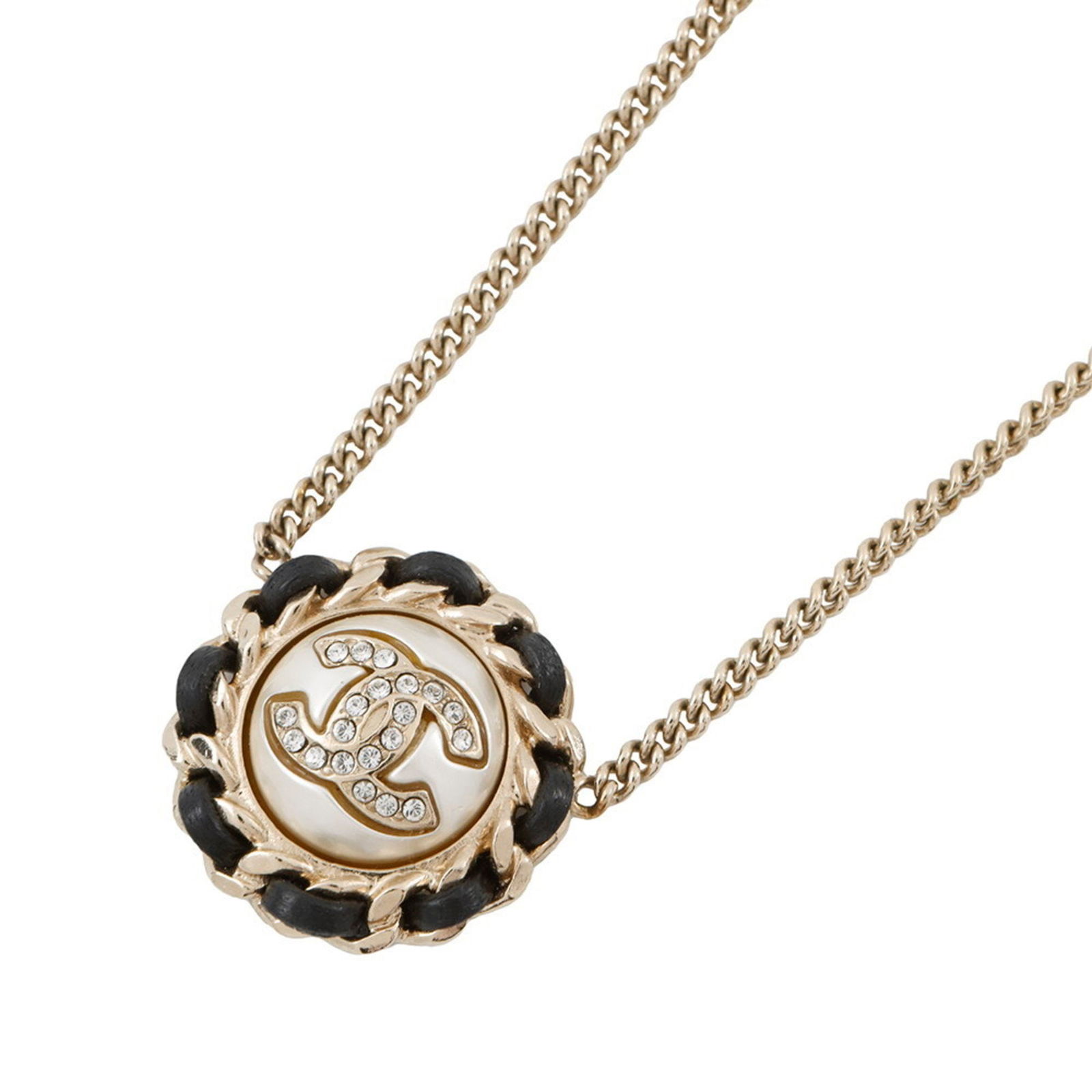 Chanel Coco Mark Gold Tone Metal Necklace 42cm: Chanel Coco Mark Gold Tone Metal Necklace 42cm This Chanel Coco Mark necklace features a gold-tone metal design and is crafted for women. It has a neck circumference of 42 cm and a pendant with a 20 m