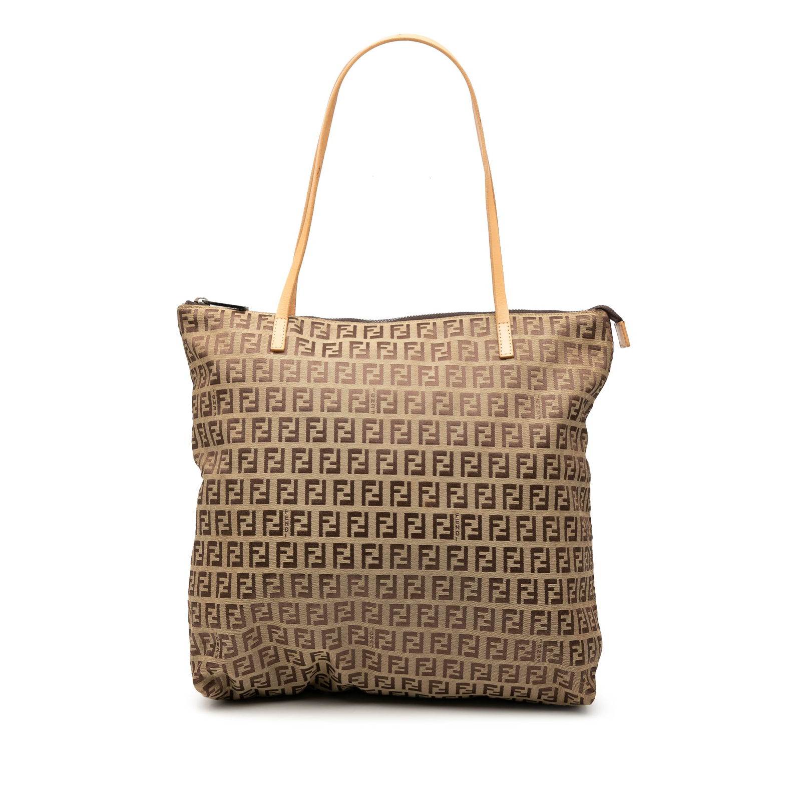Fendi Zucchino Canvas Tote Bag Brown Fabric Italy (1 of 7)