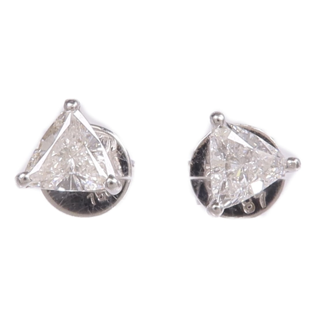 18K White Gold Diamond Pierced Earrings (1 of 8)
