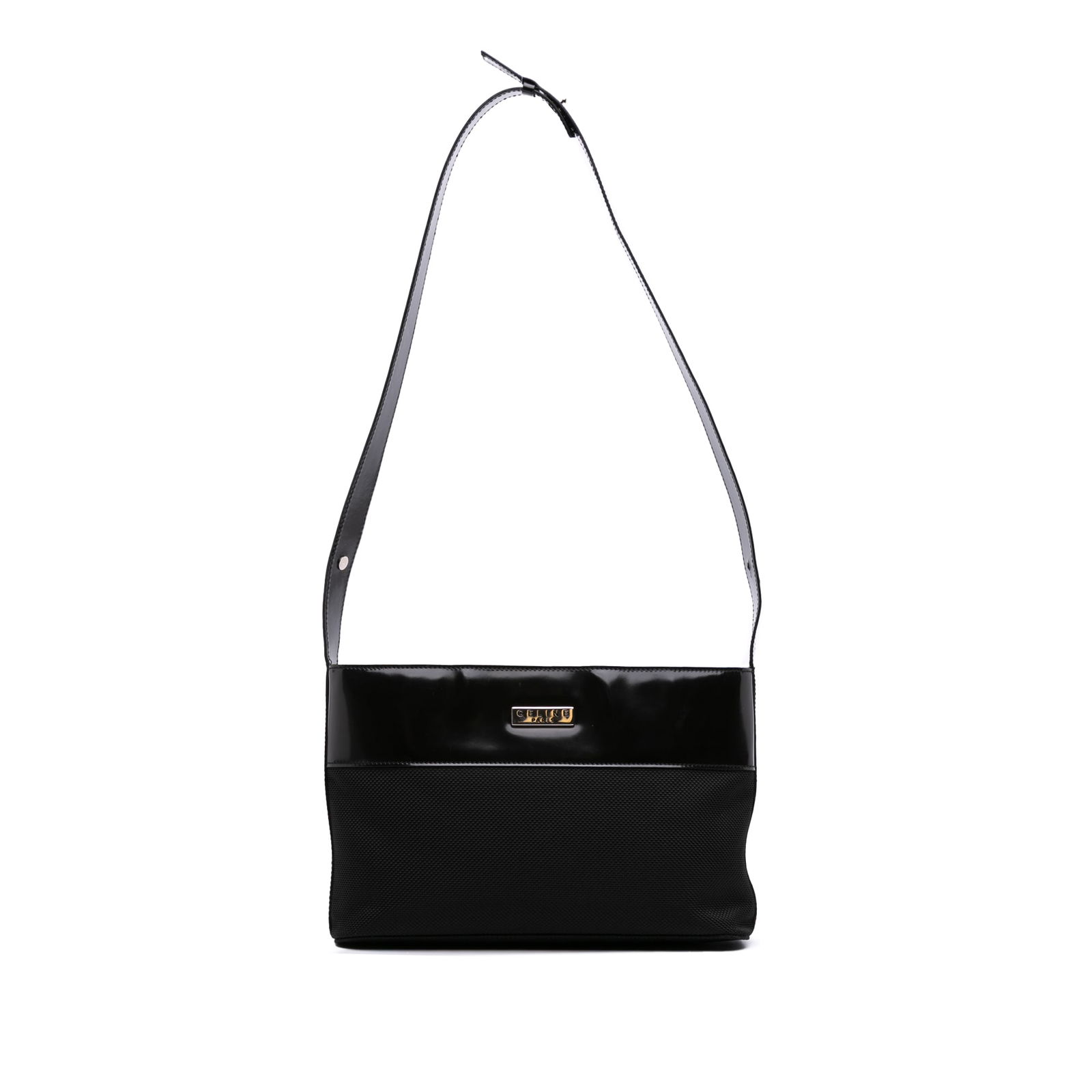Celine Black Nylon Shoulder Bag with Leather Trim (1 of 9)