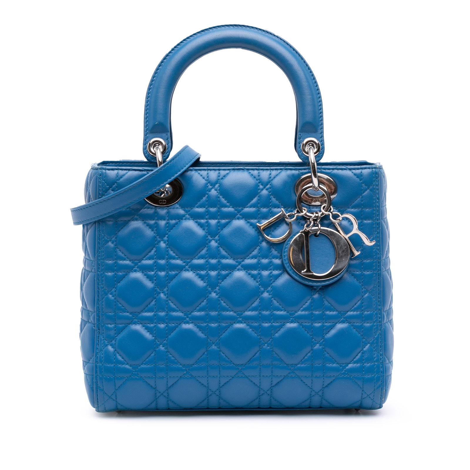 Dior Medium Lambskin Cannage Lady Dior Bag in Blue (1 of 9)