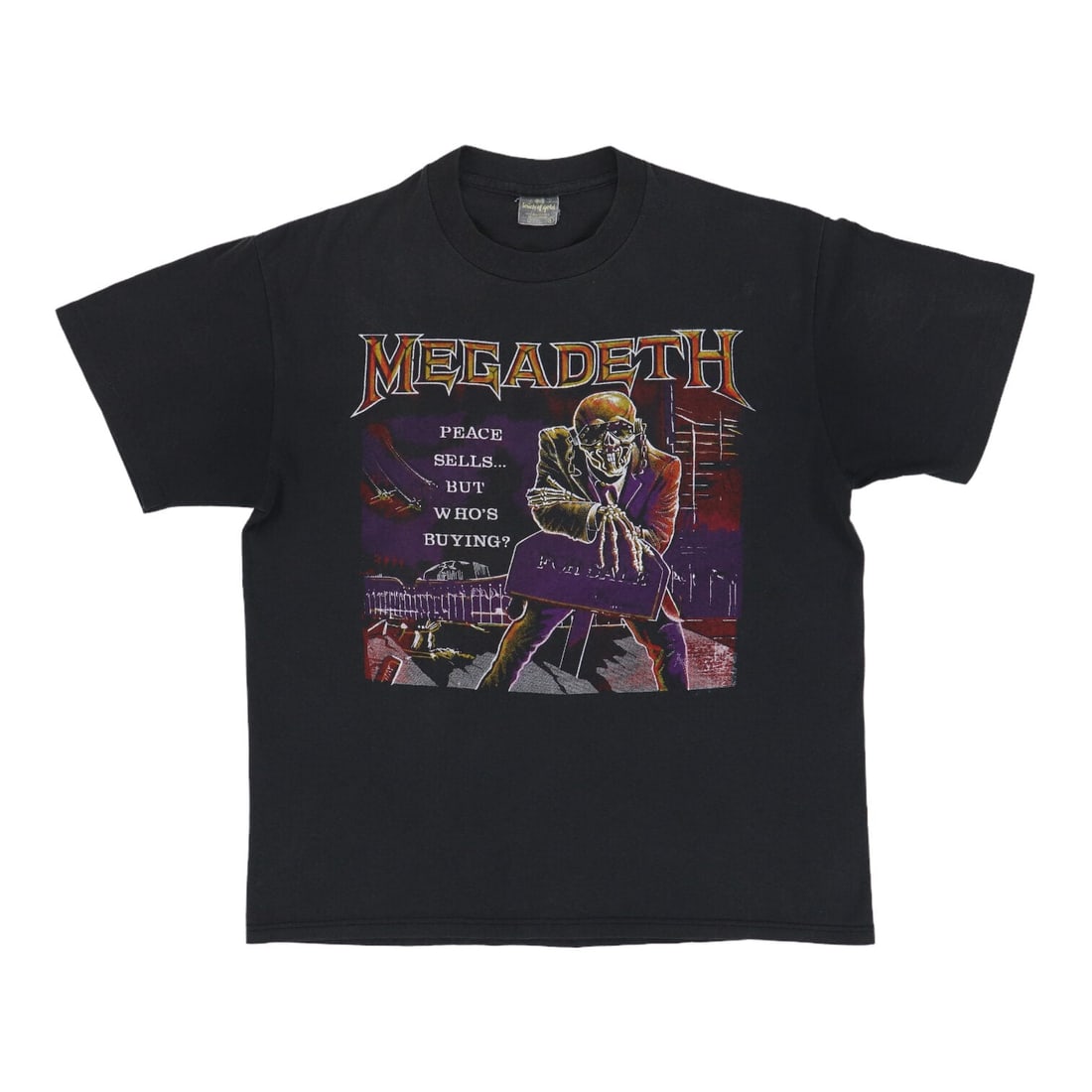 Vintage 1986 Megadeth Peace Sells Concert Black T Shirt Size Large (1 of 8)