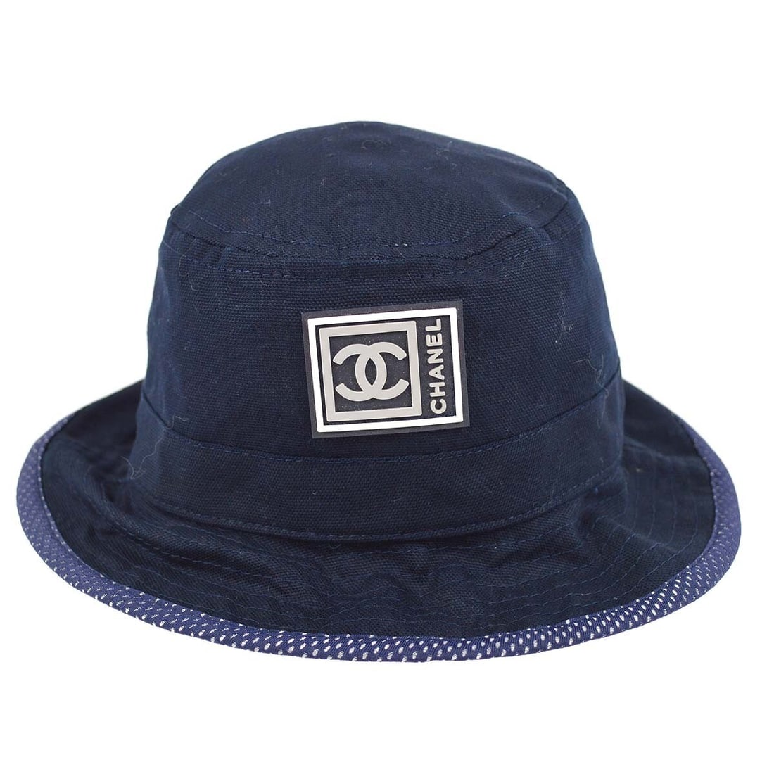 Chanel Navy Bucket Hat 100% Cotton Casual Style M (1 of 7)
