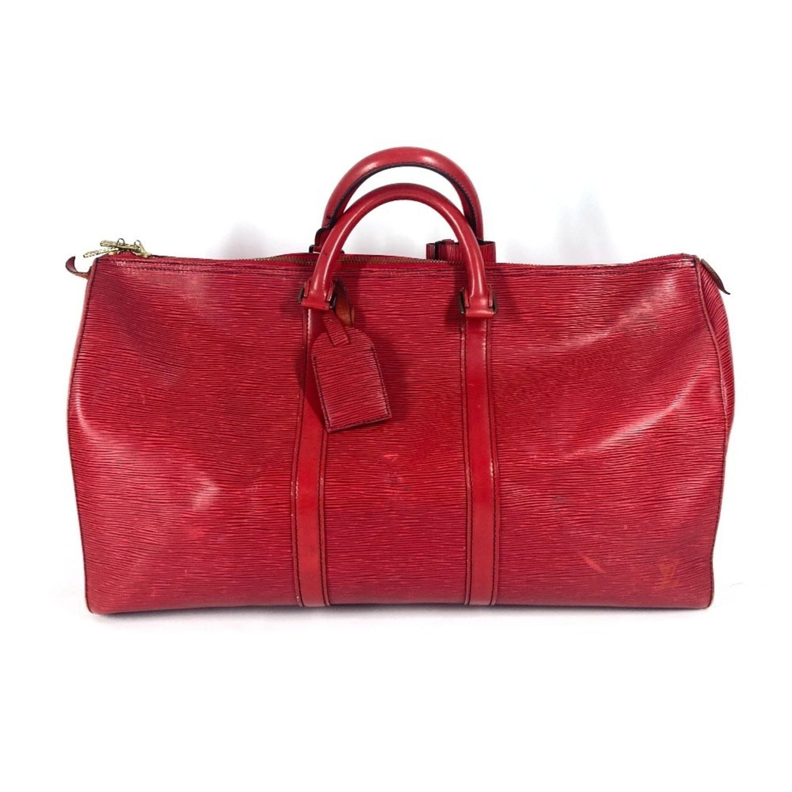Red Leather Keepall 50 Travel Bag by Louis Vuitton (1 of 16)