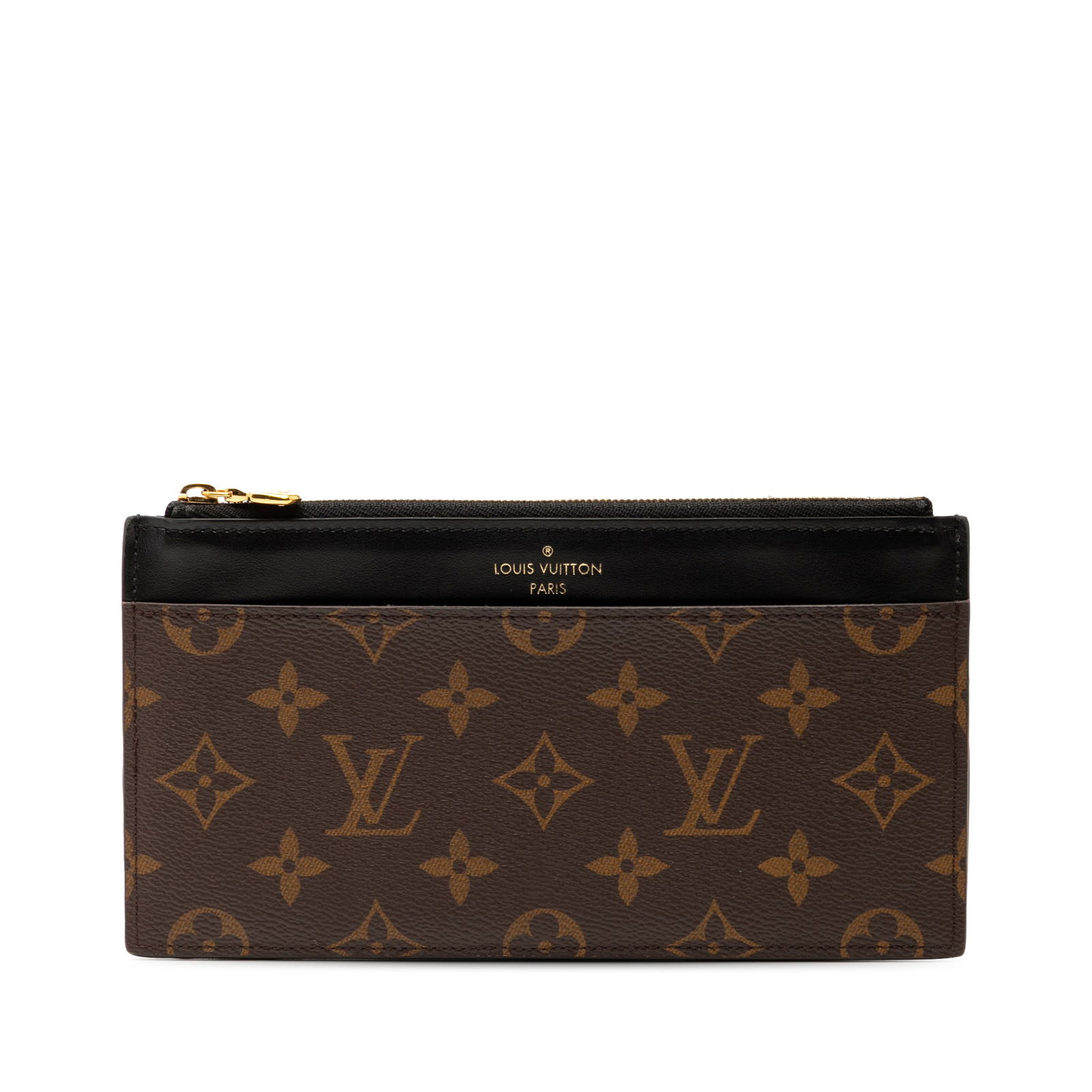 Louis Vuitton Monogram Slim Purse Long Wallet Brown Fabric Spain (1 of 7)