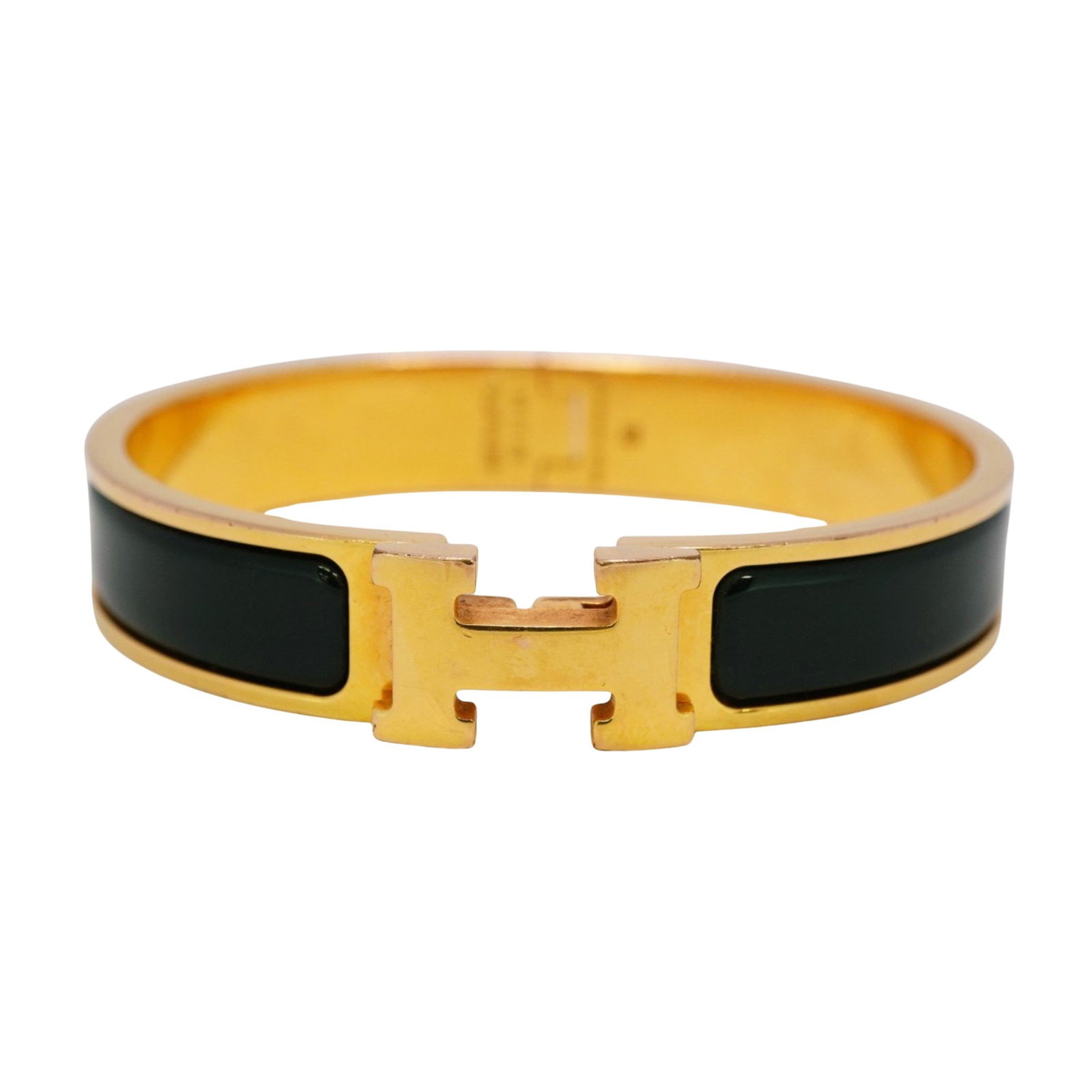 Gold Plated Clic H Bracelet by Hermes 16 cm (1 of 10)