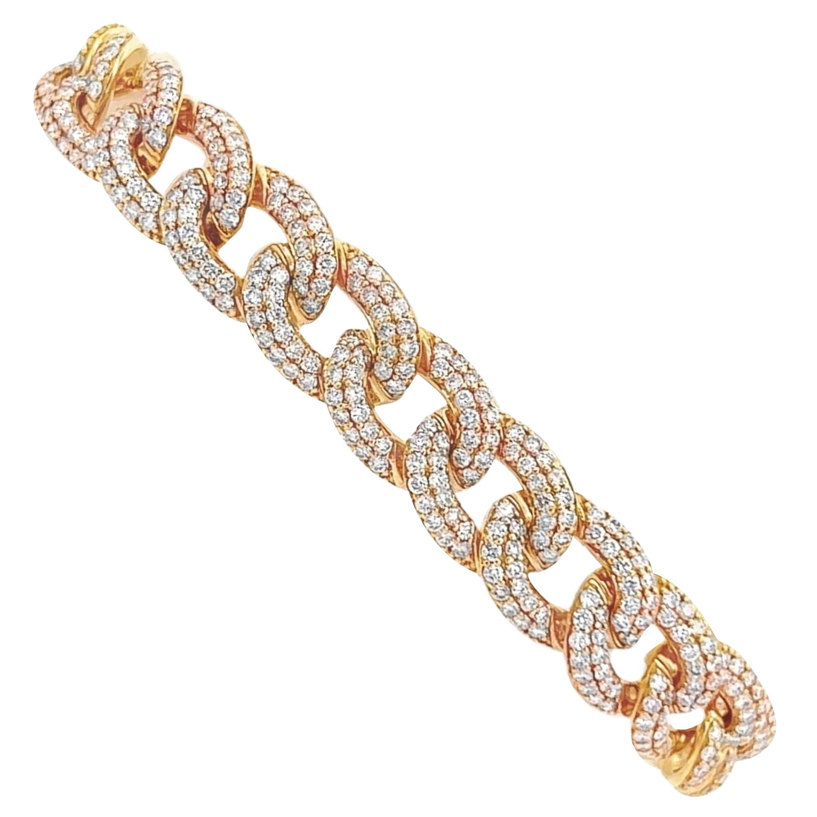 5.85ct Diamond Cuban Link Bracelet 18k Yellow Gold (1 of 4)