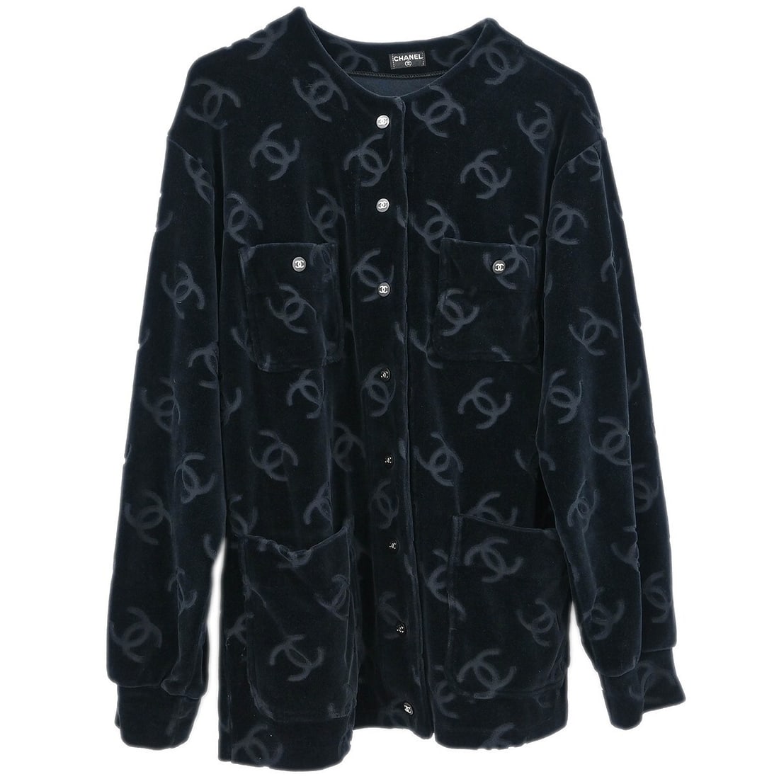 Chanel Vintage Black Collarless Single-Breasted Jacket Size 40 (1 of 10)