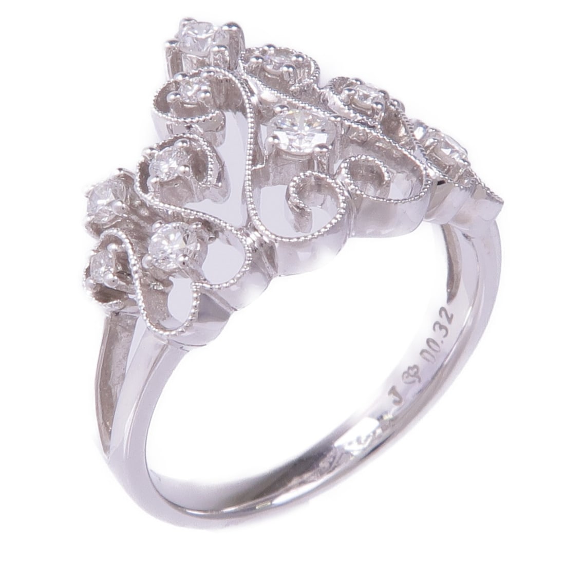 JEWELRY 18K White Gold Diamond Ring Size 5.5 (1 of 9)