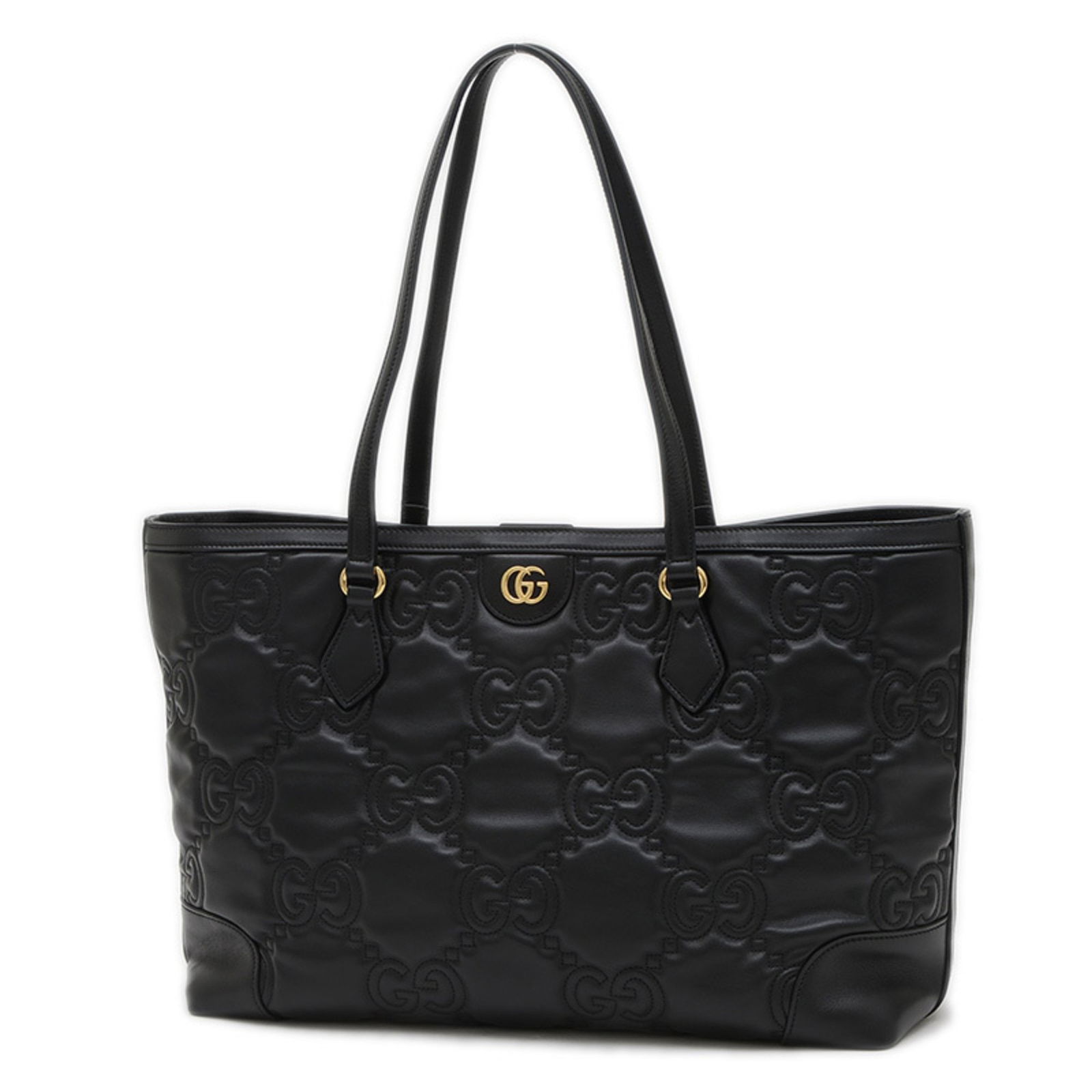 Black Leather GG Matelasse Tote Bag by Gucci Italy (1 of 1)