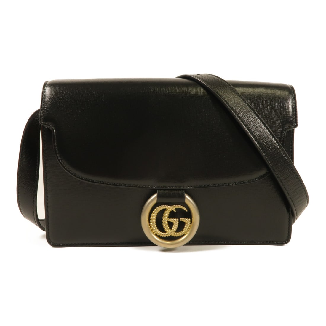 GUCCI GG Shoulder Bag 589474 Black Calfskin Leather GHW (1 of 14)