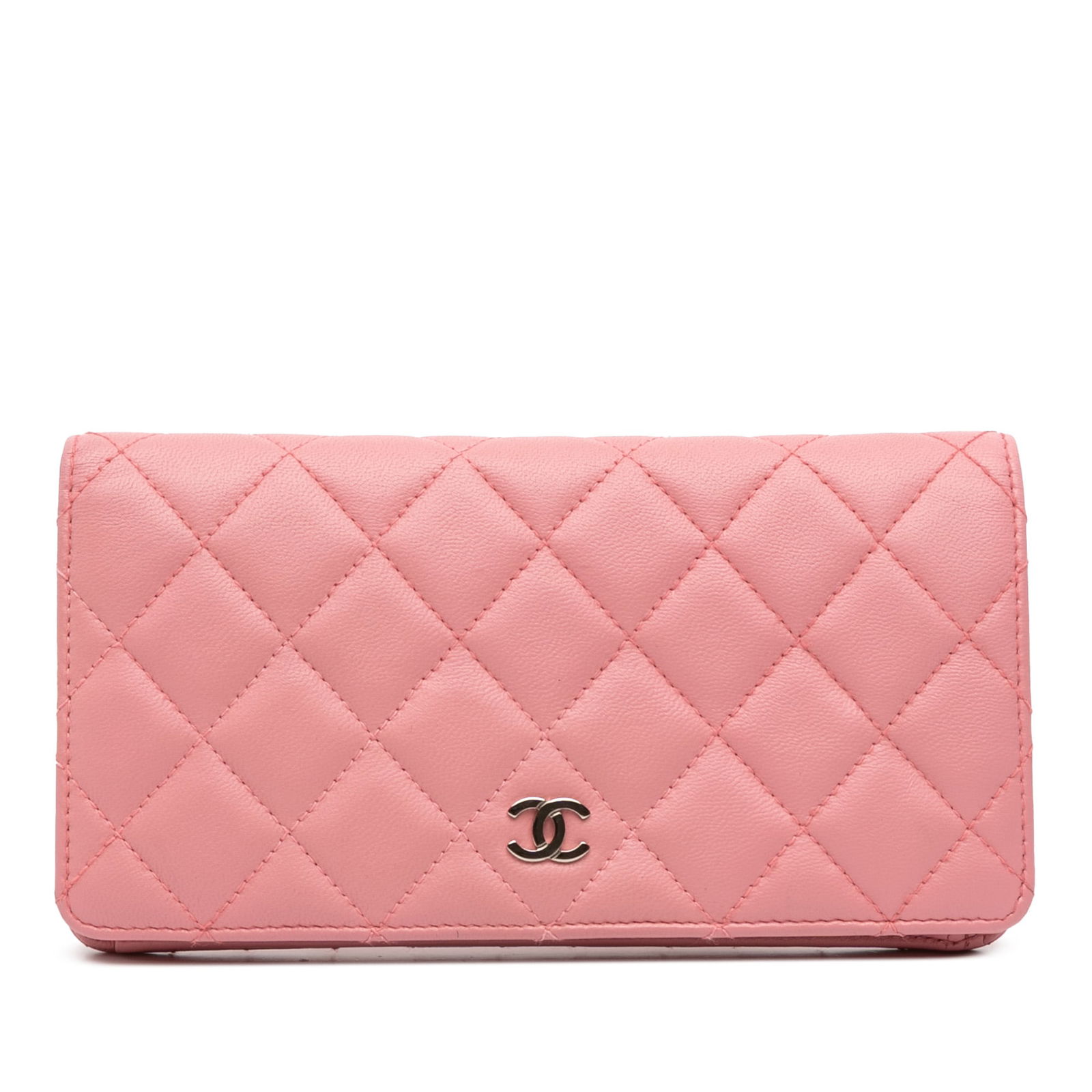 Chanel CC Quilted Lambskin Pink Bifold Long Wallet (1 of 8)
