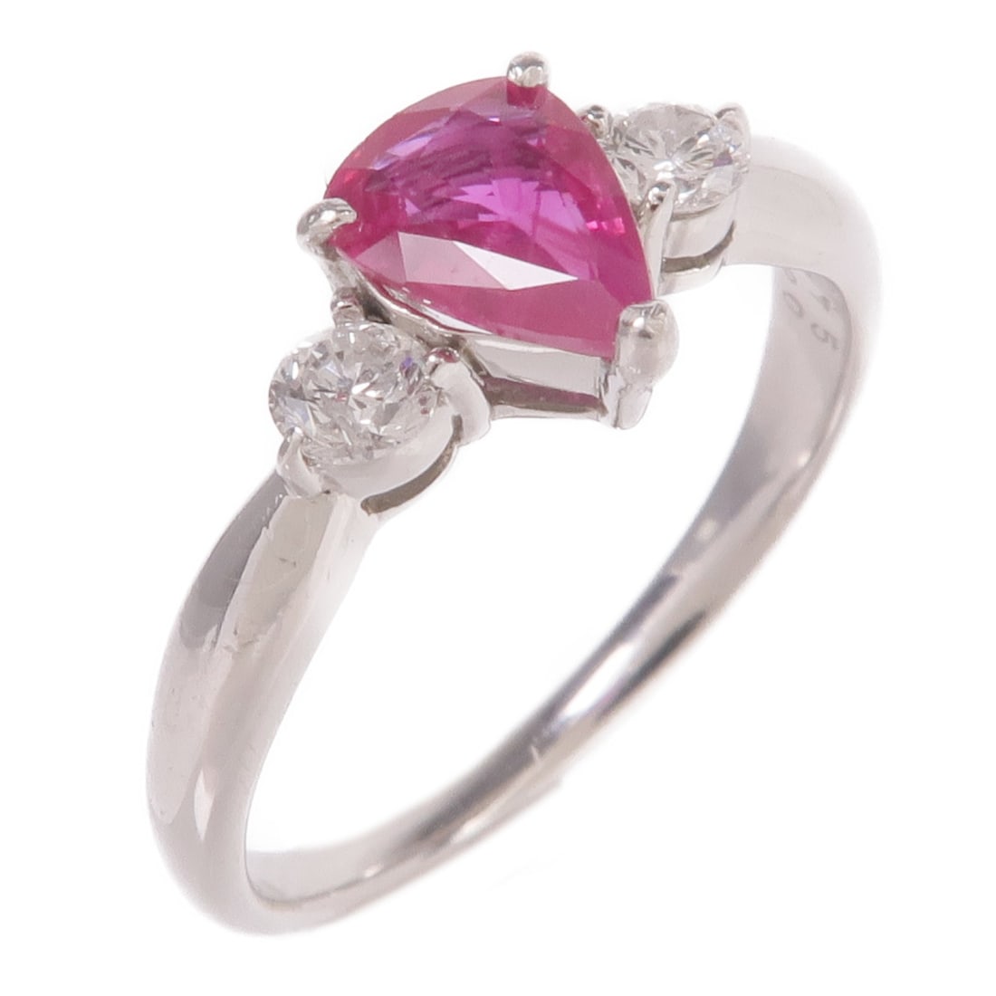 Ruby and Diamond Ring in White Gold Size 5.5 (1 of 9)