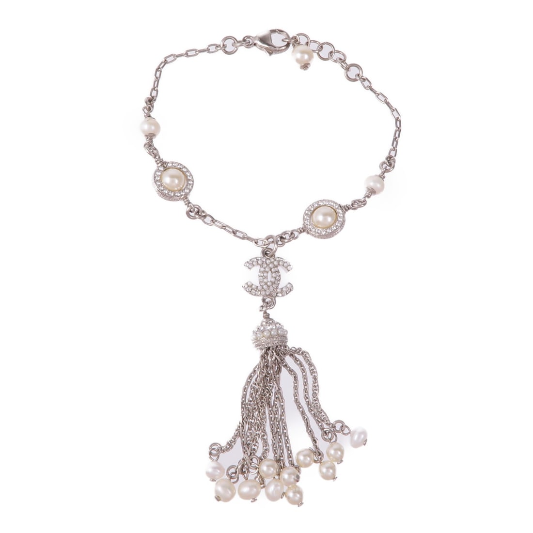 CHANEL White PVC Bracelet Elegant Luxury (1 of 10)