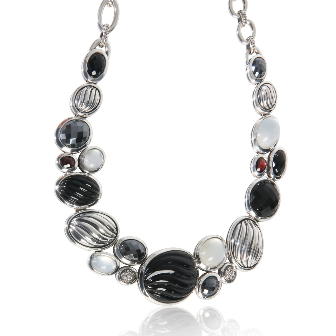 Mosiac Collar Necklace in Sterling Silver with Diamonds by David Yurman (1 of 3)
