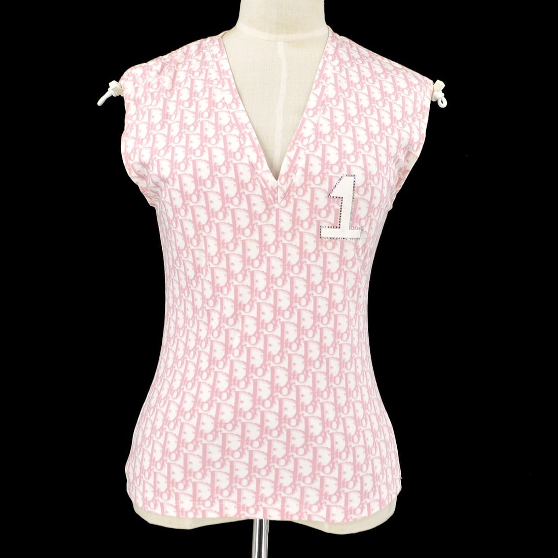 Christian Dior Trotter Pink Sleeveless Top 100% Cotton Logo (1 of 9)