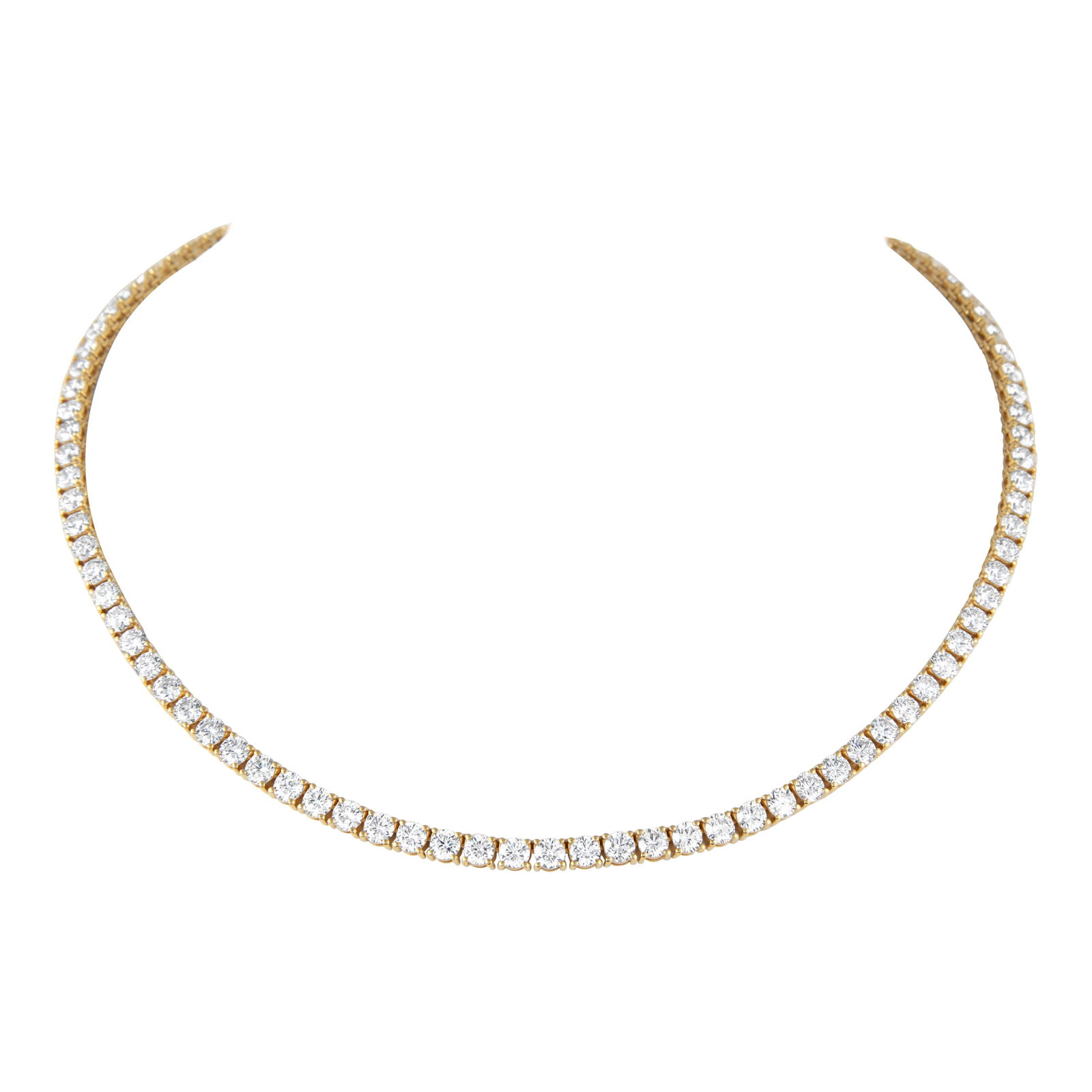 19.12ct Diamond Tennis Necklace 18k Yellow Gold (1 of 4)