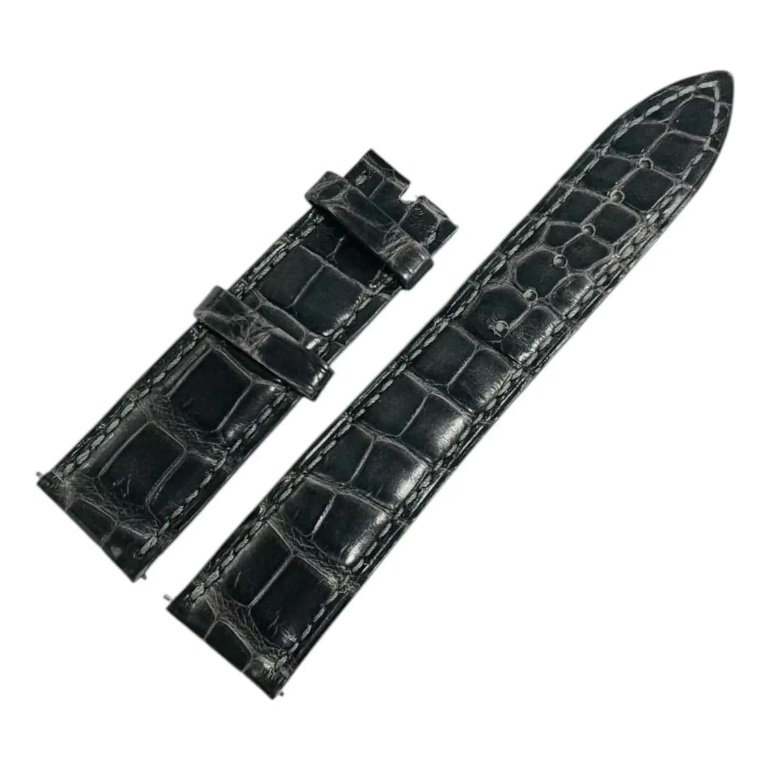 Crocodile Leather Watch Band for Franck Muller 10000L 18x16mm Dark Grey (1 of 3)