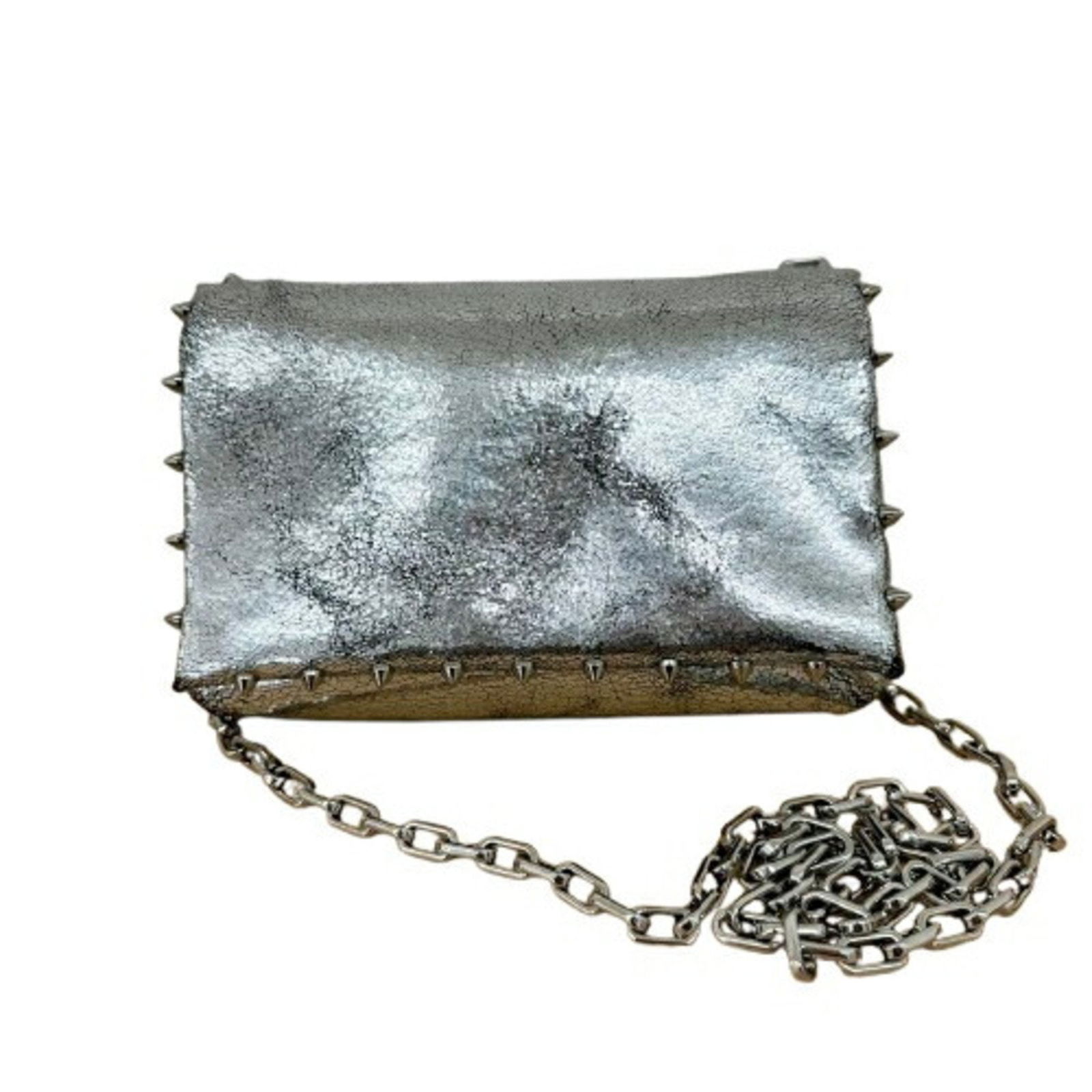 Spike silver leather bag by Christian Louboutin France (1 of 1)