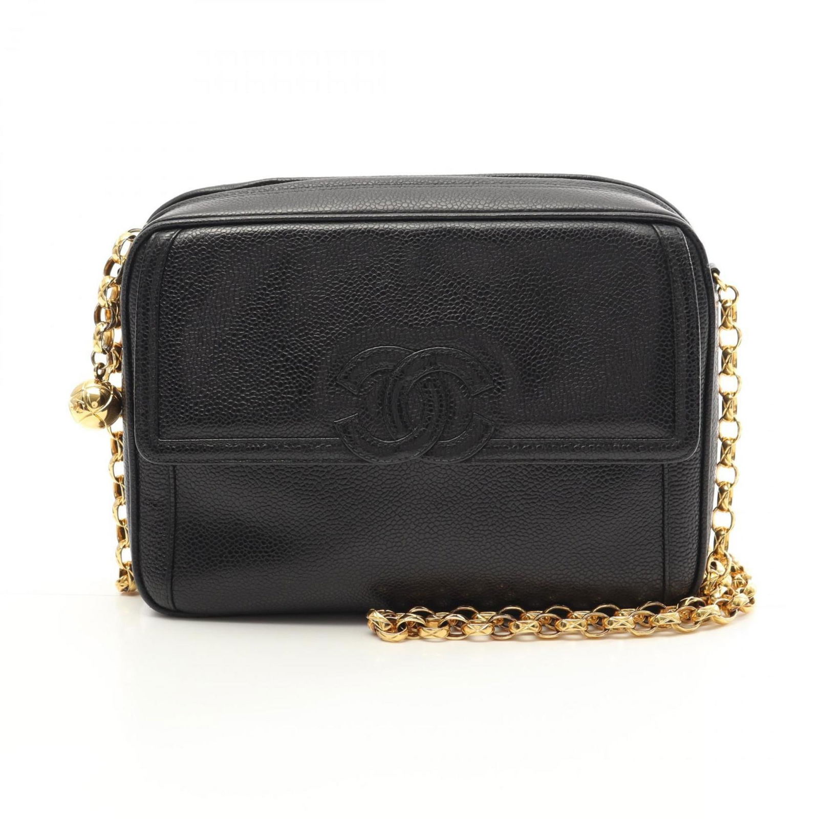 Black Leather Camera Shoulder Bag by Chanel Italy: Black Leather Camera Shoulder Bag by Chanel Italy This Chanel Camera bag features a classic black leather exterior and is designed for women. The bag offers a compact yet functional style, crafted in