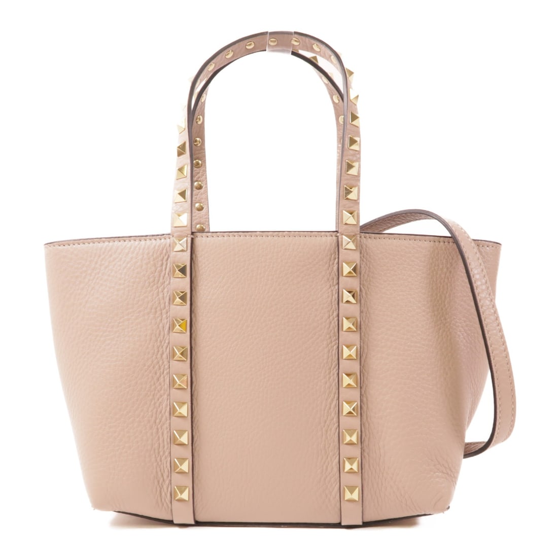 Valentino Rockstud Pink Calfskin 2 Way Shoulder Hand Bag: Valentino Rockstud Pink Calfskin 2 Way Shoulder Hand Bag Introducing the Valentino Rockstud 2 Way Shoulder Hand Bag, crafted from luxurious calfskin leather in a stunning pink hue. This versatile bag