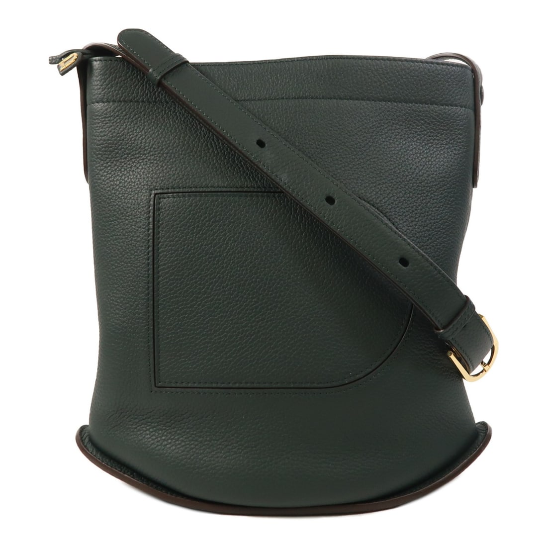 Delvaux Pin Daily green calfskin leather shoulder bag with gold hardware: Delvaux Pin Daily green calfskin leather shoulder bag with gold hardware This Delvaux Pin Daily shoulder bag is crafted from green calfskin leather and features a classic, structured silhouette. The b
