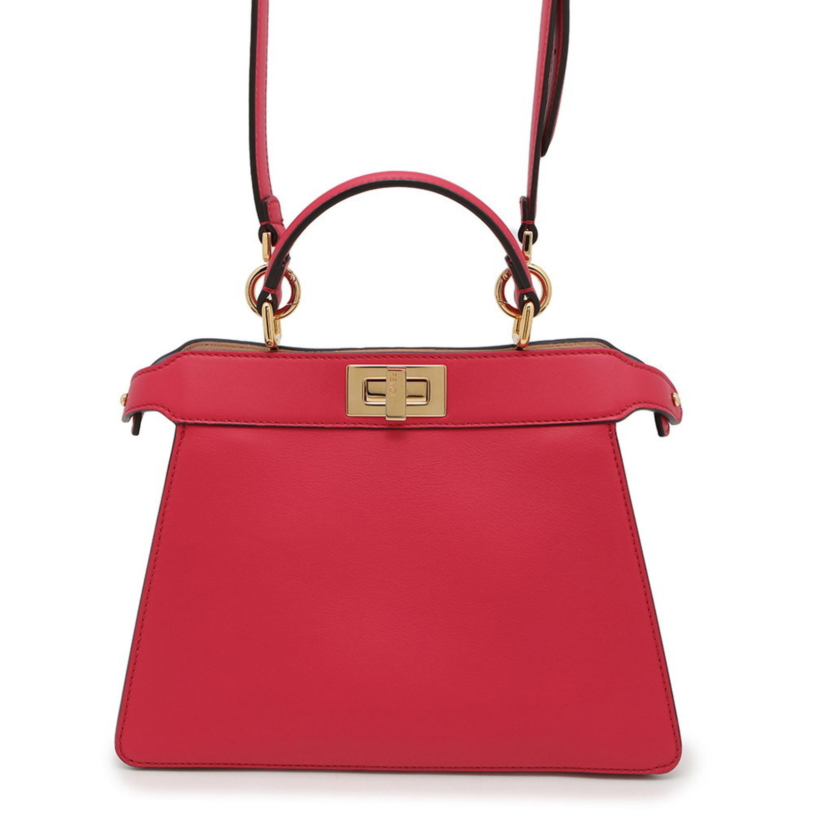 Pink Leather Fendi Peekaboo Handbag 20.5cm x 27cm x 11.5cm (1 of 1)