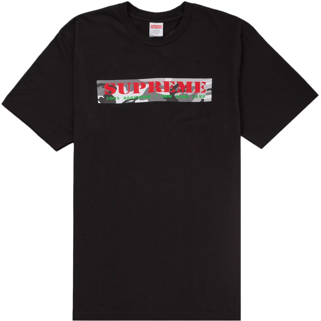 Black Supreme T Shirt with 100 Percent Hardcore Graphic in Large: Black Supreme T Shirt with 100 Percent Hardcore Graphic in Large The Supreme 100% Hardcore Black Tee features Supreme's signature box logo and a bold '100% Hardcore' graphic. Crafted from heavyweight