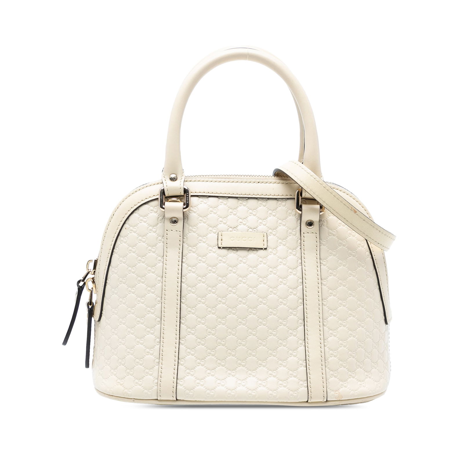Gucci Mini Microguccissima Dome Satchel White Leather Bag (1 of 7)