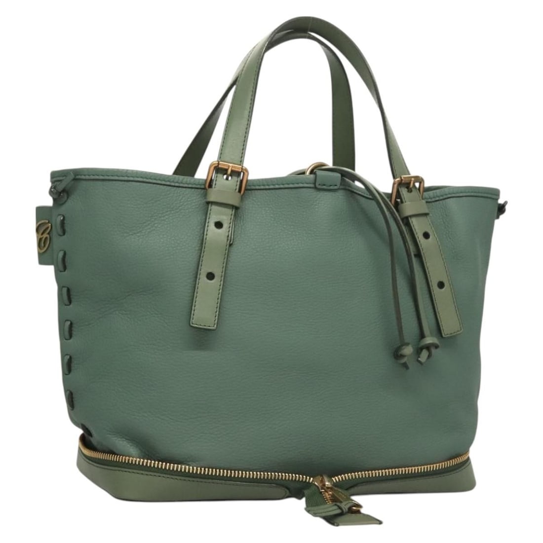 Chloe Ellen Green Leather Tote Bag Auth BA2869 (1 of 18)