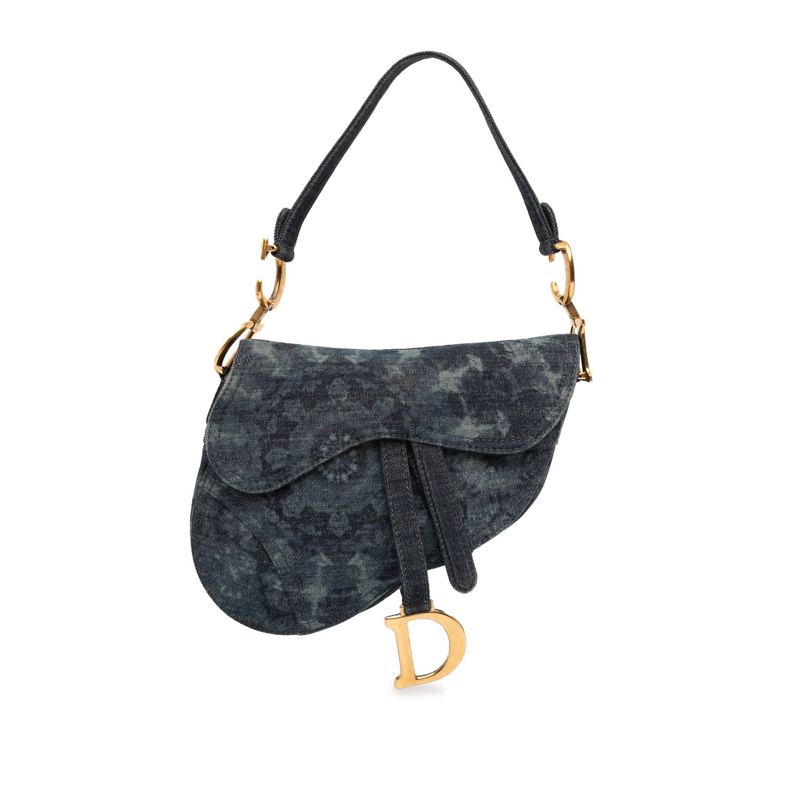 Dior Denim Tie Dye Saddle Bag Fabric Blue with Detachable Strap: Dior Denim Tie Dye Saddle Bag Fabric Blue with Detachable Strap Introducing the Dior Denim Tie Dye Saddle Bag, a stylish piece that perfectly blends fashion and functionality. This bag features a uniq